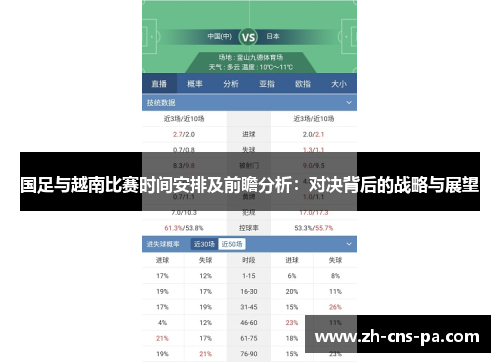国足与越南比赛时间安排及前瞻分析：对决背后的战略与展望