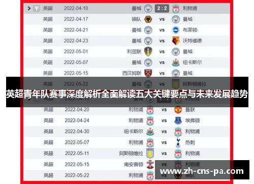 英超青年队赛事深度解析全面解读五大关键要点与未来发展趋势