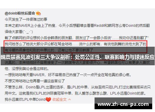 魏震禁赛风波引发三大争议剖析：处罚公正性、联赛影响力与球迷反应